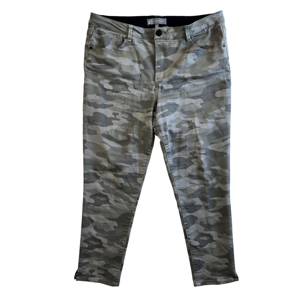 Wit & Wisdom Womens Size 14 Camo Print Ankle Stretch Skinny Pants Trousers - Picture 5 of 9